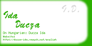 ida ducza business card